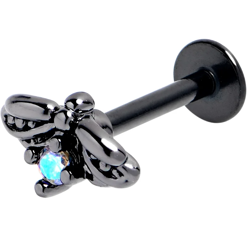 Stunning Lip Rings with Shiny Accents16 Gauge 5/16 Blue Gem Black Gothic Butterfly Labret Monroe Tragus