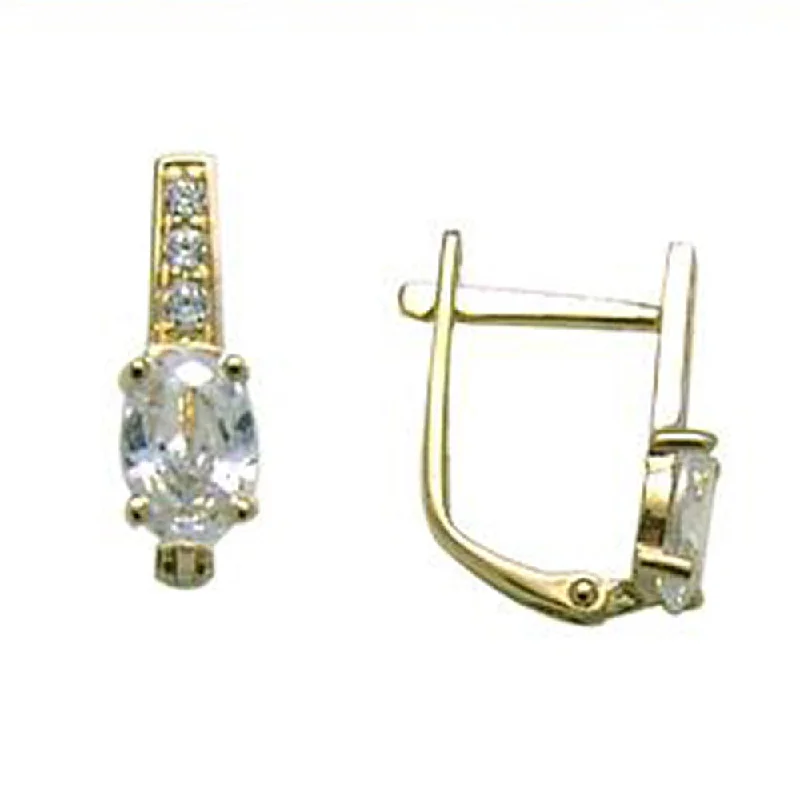 Women's Earrings – Elegant Designs for Every Personality--14kt Yellow Gold CZ April Birthstone Leverback Earrings Women's Earrings – Elegant Designs for Every Personality--14kt Yellow Gold CZ April Birthstone Leverback Earrings