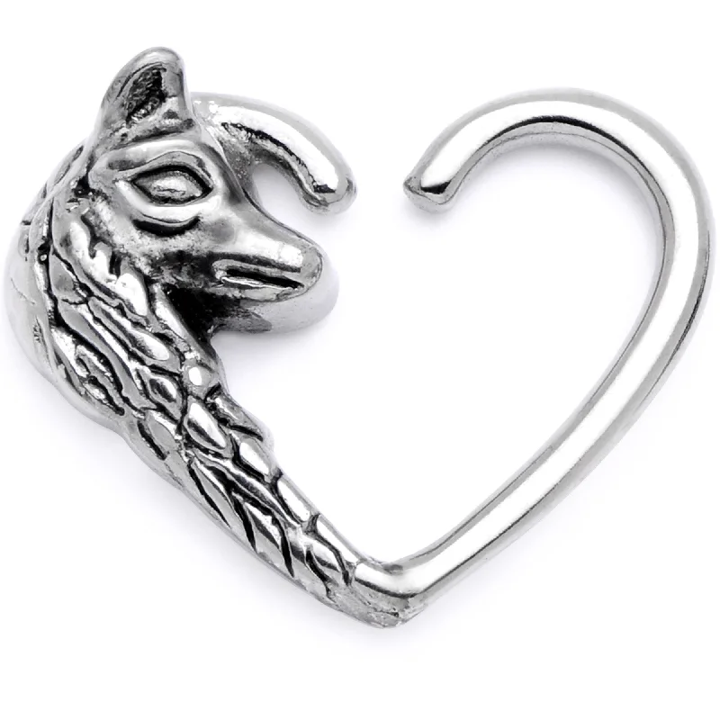 Women's Earrings – Elegant Designs for Every Personality--16 Gauge 3/8 Wolves of Winter Right Heart Closure Ring