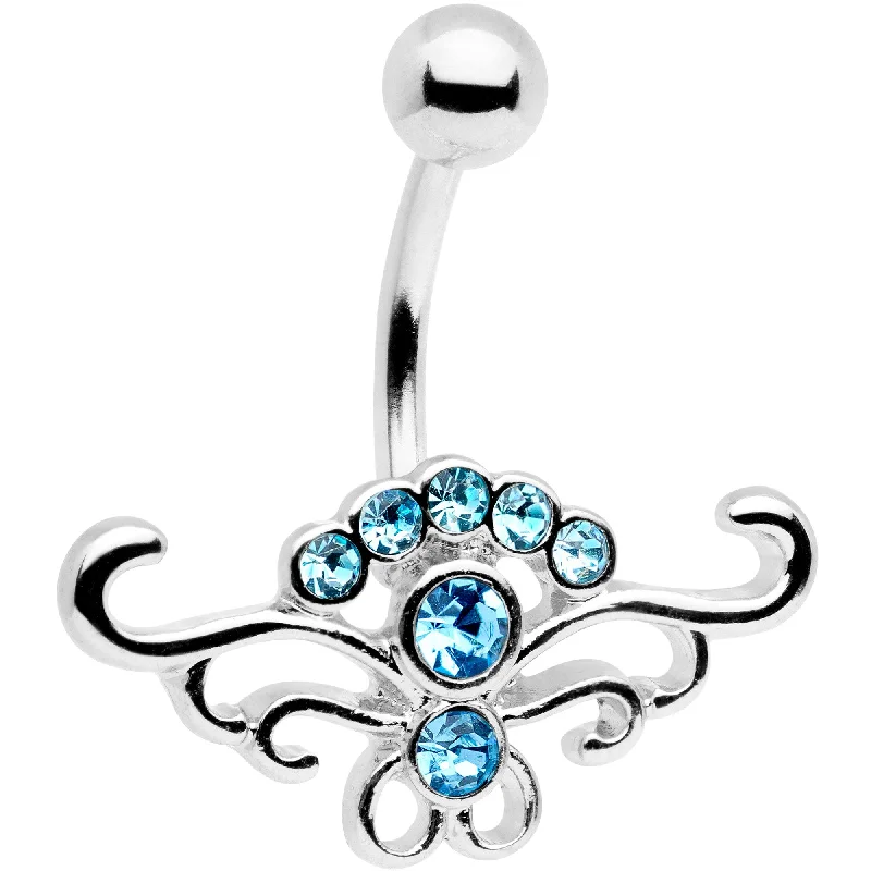 Belly Rings with Artistic Designs for Bold Fashion -Aqua Gem Summer Breeze Belly Ring Belly Rings with Artistic Designs for Bold Fashion -Aqua Gem Summer Breeze Belly Ring