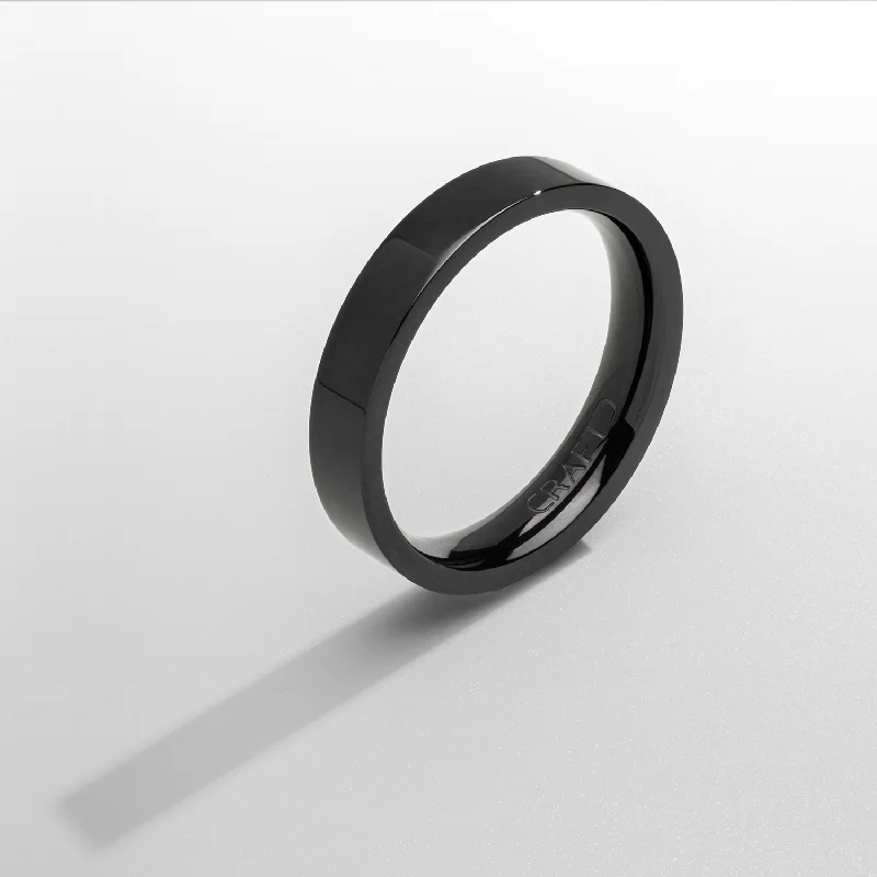 Top Men's Rings – Crafted for Every Style  Flat Band Ring (Black) 5mm