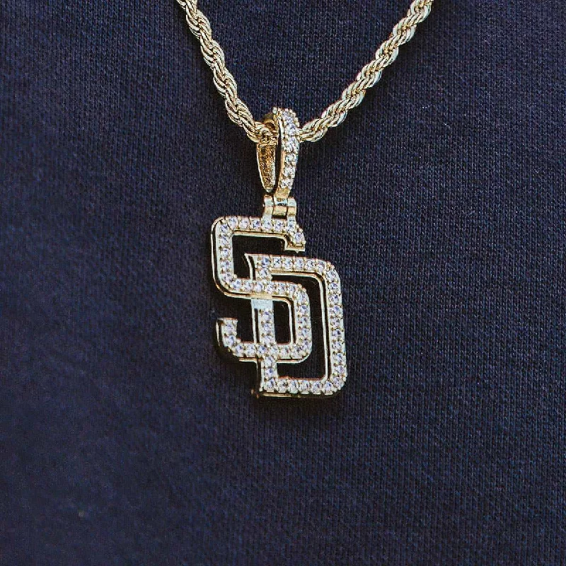 Elegant Bracelets for Men-San Diego Padres Official MLB Micro Logo Pendant