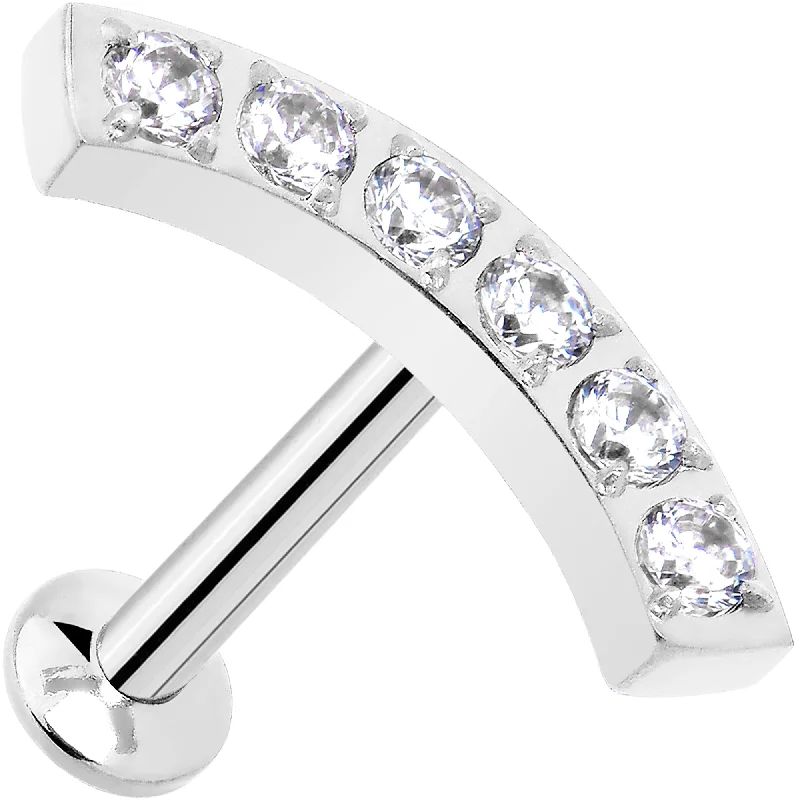 Designer Lip Rings for Bold Fashion Statements16 Gauge 5/16 CZ Stainless Steel Threadless Curved Push In Tragus Labret