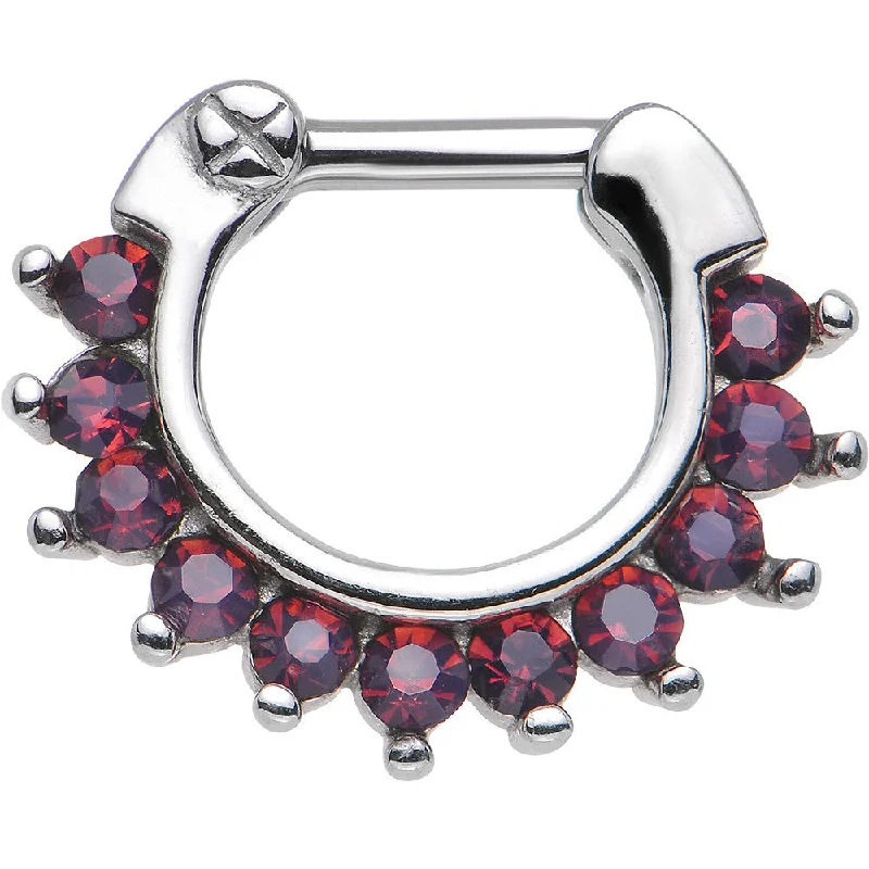 Nose Rings for Long-Lasting Wear -14 Gauge Stainless Steel Red 11 Septum Clicker