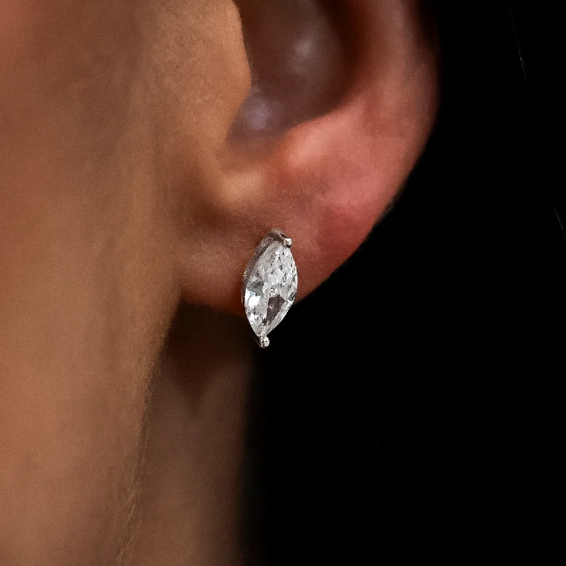Women's Earrings – Elegant Designs for Every Personality--5mm Marquise Cut Diamond Stud Earrings in White Gold