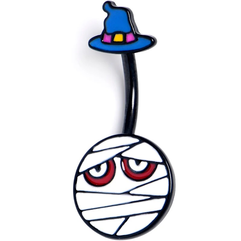 Beautiful Belly Rings for Special Occasions -Black Witch Hat Mummy Halloween Double Mount Belly Ring Beautiful Belly Rings for Special Occasions -Black Witch Hat Mummy Halloween Double Mount Belly Ring