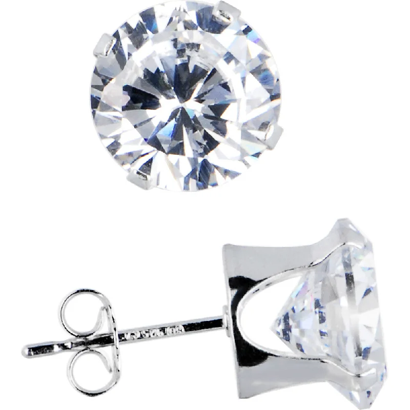 Women's Earrings – Elegant Designs for Every Personality--925 Sterling Silver 8mm CZ Round Stud Earrings