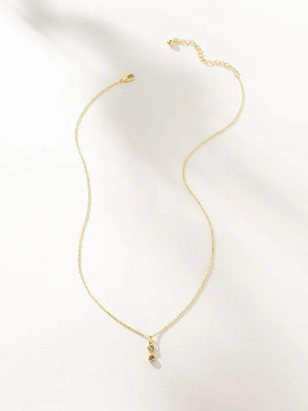 Shop Classic Women's  Necklaces & Pendants with a Modern Twist-Pink and White Gem Necklace
