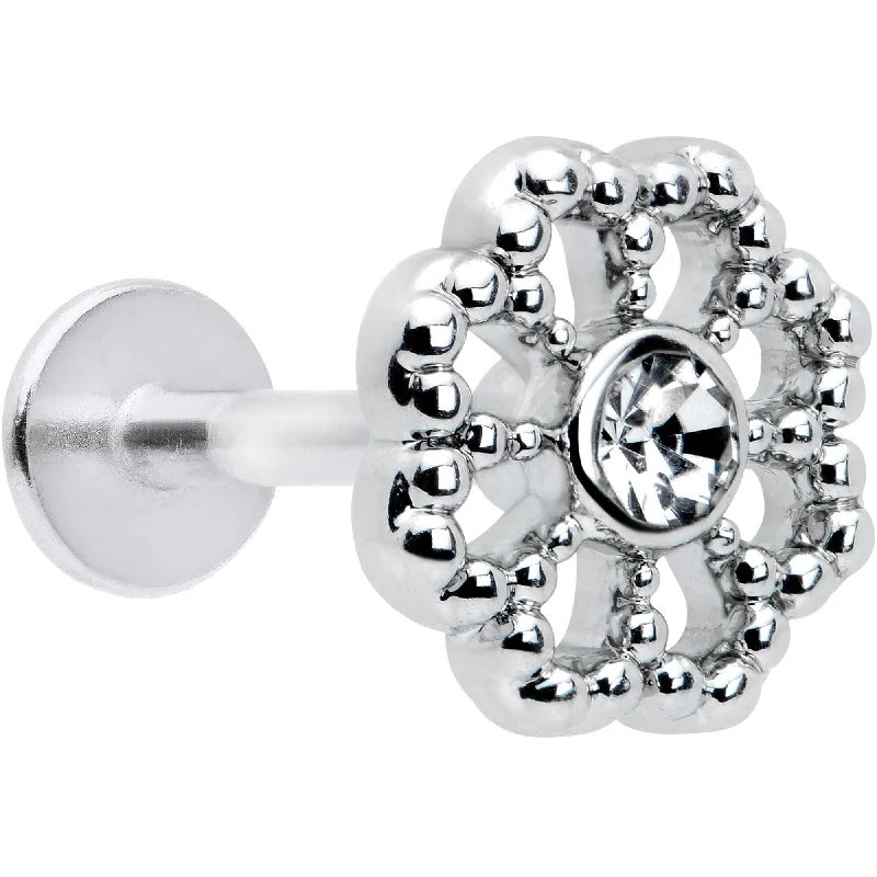 Comfortable and Stylish Lip Rings16 Gauge 5/16 Clear Gem Baroque Fabulous Flower Labret Monroe Tragus Comfortable and Stylish Lip Rings16 Gauge 5/16 Clear Gem Baroque Fabulous Flower Labret Monroe Tragus