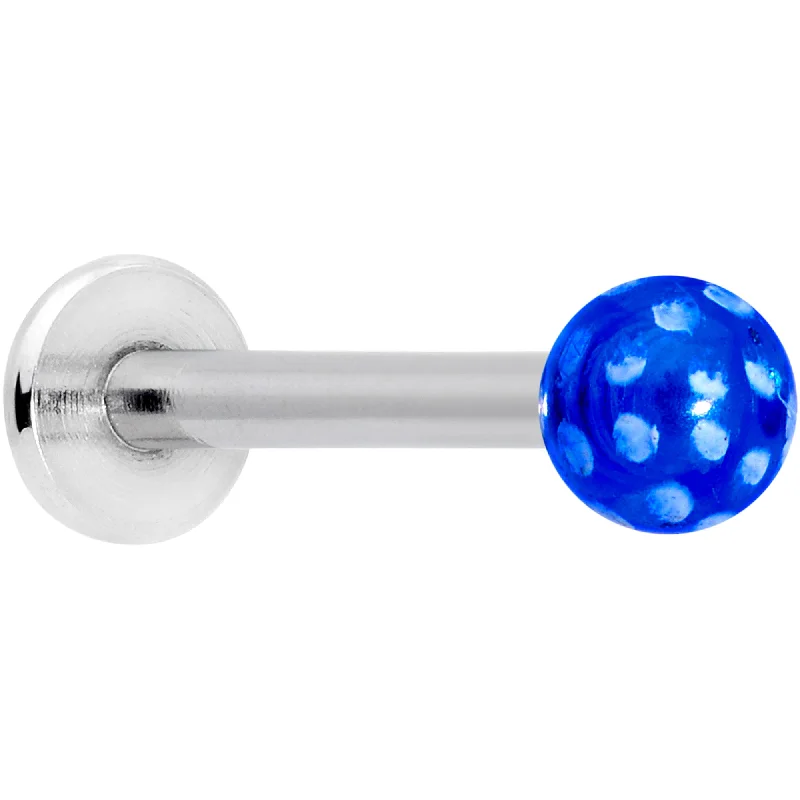 Elegant Lip Rings with Classic Appeal16 Gauge 1/4 Blue Polka Dot UV Reactive Acrylic Ball Labret Tragus Elegant Lip Rings with Classic Appeal16 Gauge 1/4 Blue Polka Dot UV Reactive Acrylic Ball Labret Tragus