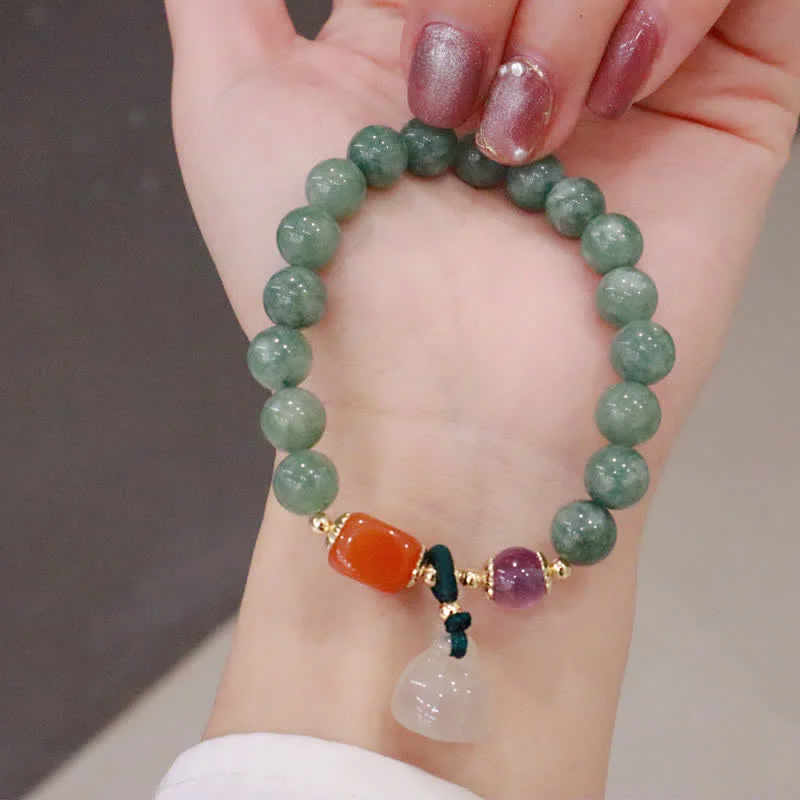 Shiny Crystal Bangles for Women-Buddha Stones Cyan Jade Lotus Pumpkin Wish Peace Buckle Amethyst Crystal Healing Bracelet Shiny Crystal Bangles for Women-Buddha Stones Cyan Jade Lotus Pumpkin Wish Peace Buckle Amethyst Crystal Healing Bracelet