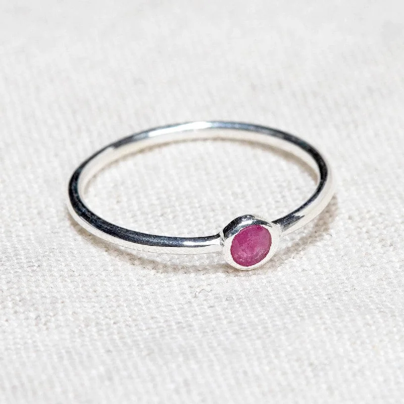 Chic Women's Rings for Fashion-Forward Looks-Ruby Silver or Gold Ring