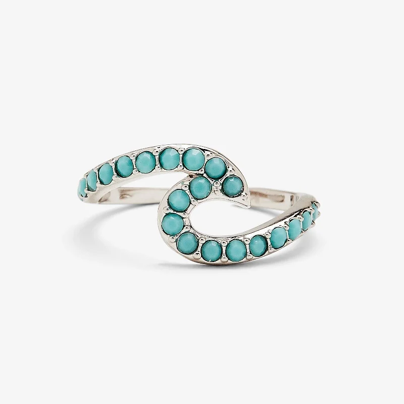 Chic Women's Rings for Fashion-Forward Looks-Stone Wave Toe Ring