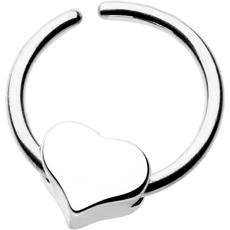 Nose Rings with Simple Style -5/16 Annealed Steel Heart Seamless Circular Ring