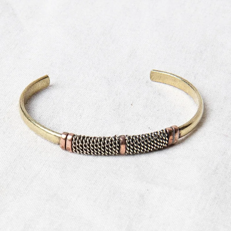 Trendy Cuff Bangles for Women-Tibetan Handcrafted Copper Healing Bracelet