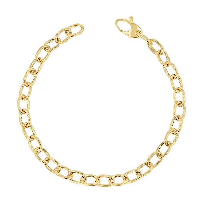 Stylish Black Bracelets for Men-Large Rolo Chain Bracelet