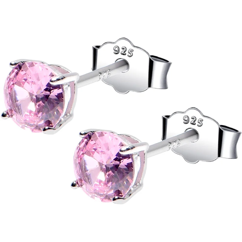 Women's Earrings – Elegant Designs for Every Personality--5mm CZ 925 Sterling Silver October Birthstone Stud Earrings Women's Earrings – Elegant Designs for Every Personality--5mm CZ 925 Sterling Silver October Birthstone Stud Earrings