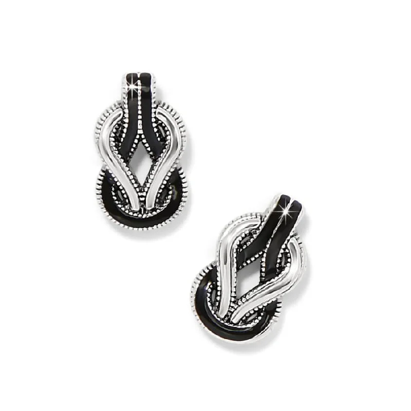 Women's Earrings – Elegant Designs for Every Personality--Interlok Harmony Black Post Earrings