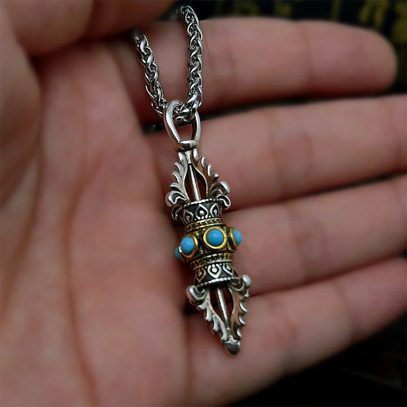 Shop Classic Women's Necklaces & Pendants with a Modern Twist-Buddha Stones Tibet Vajra Dorje Pattern Copper Luck Wealth Metal Necklace Pendant Shop Classic Women's Necklaces & Pendants with a Modern Twist-Buddha Stones Tibet Vajra Dorje Pattern Copper Luck Wealth Metal Necklace Pendant