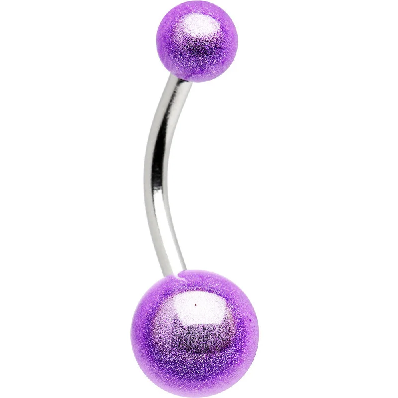 Comfortable Belly Rings with Vibrant Shine -Purple MIRACLE BALL Belly Button Ring