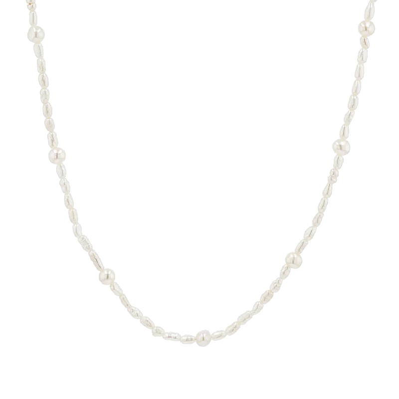 Shop Classic Women's Necklaces & Pendants with a Modern Twist-Dainty Pearl Station Necklace Shop Classic Women's Necklaces & Pendants with a Modern Twist-Dainty Pearl Station Necklace