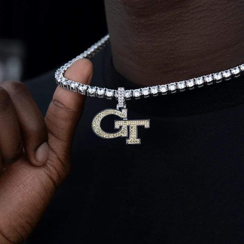 Exclusive Men's Necklaces & Pendants for the Modern Gentleman-Georgia Tech Yellow Jackets Official NCAA Logo Pendant Exclusive Men's Necklaces & Pendants for the Modern Gentleman-Georgia Tech Yellow Jackets Official NCAA Logo Pendant