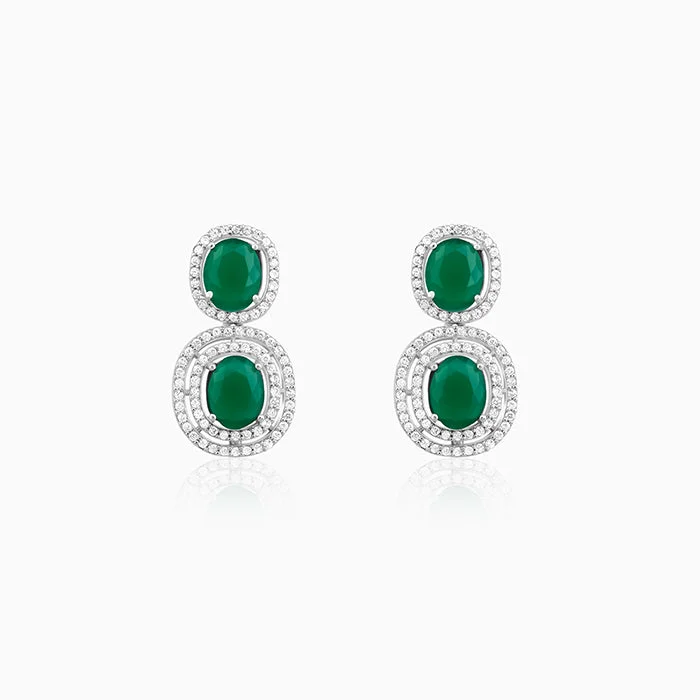 Women's Earrings – Elegant Designs for Every Personality--Silver Lovesick Green Earrings