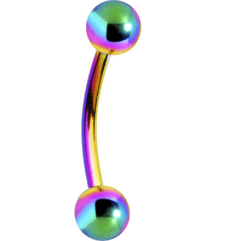 Women's Earrings – Elegant Designs for Every Personality--Rainbow Anodized Titanium Ball Eyebrow Ring
