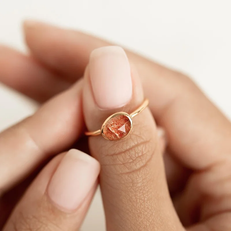 Chic Women's Rings for Fashion-Forward Looks-Sunstone Ring - Iris