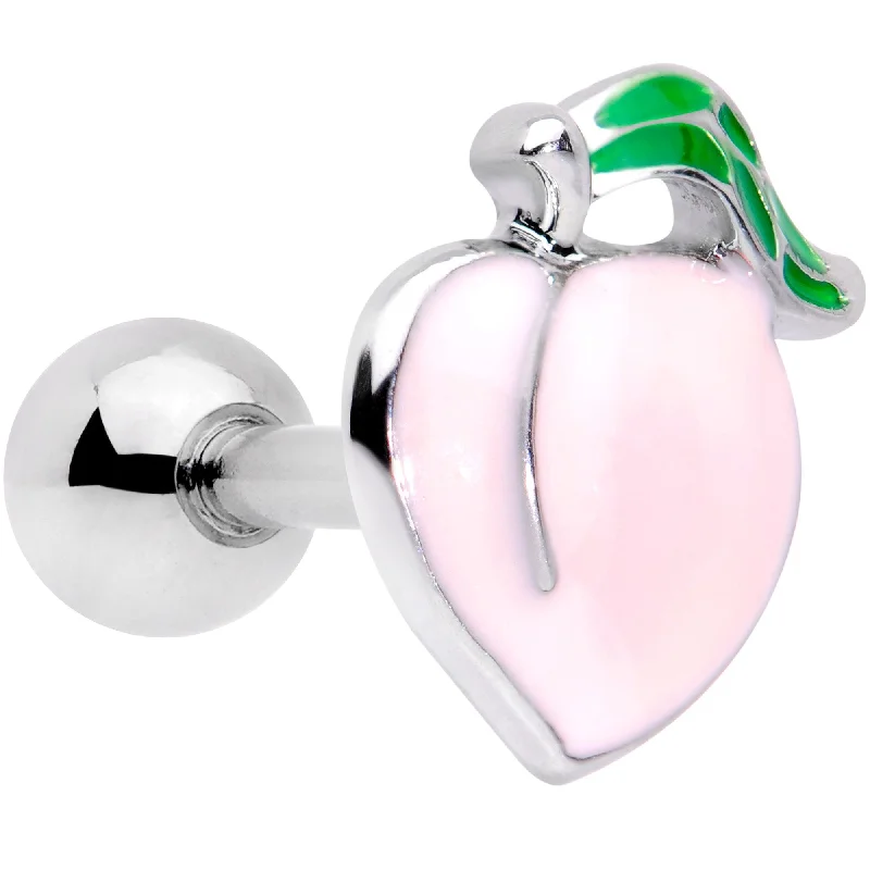 Women's Earrings – Elegant Designs for Every Personality--16 Gauge 1/4 Sweet Pink Peach Cartilage Tragus Earring Women's Earrings – Elegant Designs for Every Personality--16 Gauge 1/4 Sweet Pink Peach Cartilage Tragus Earring