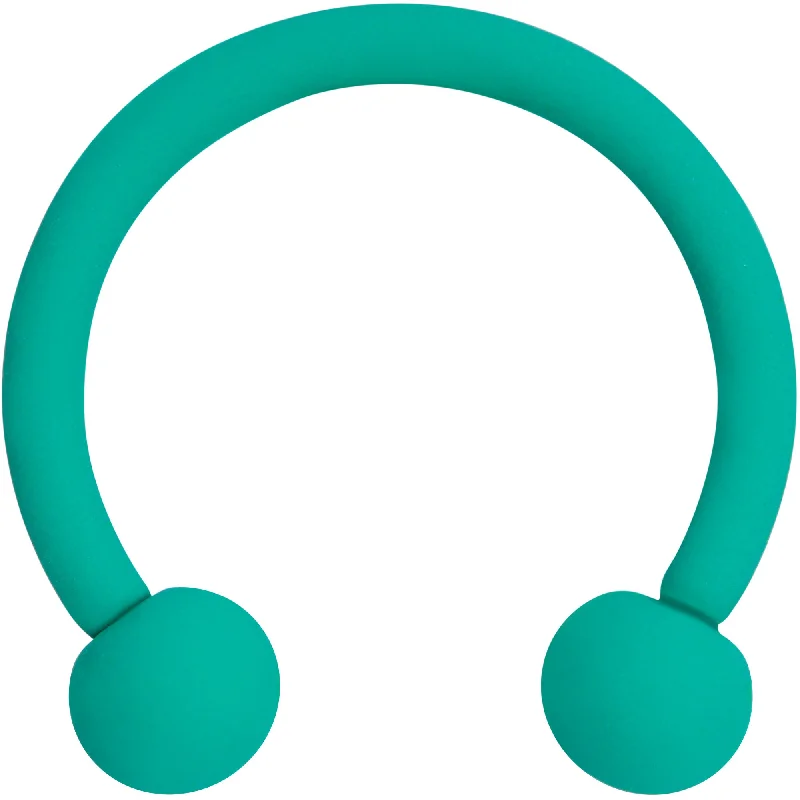 Statement Lip Rings for Trendsetters16 Gauge 3/8 Totally Teal Matte Horseshoe Circular Barbell