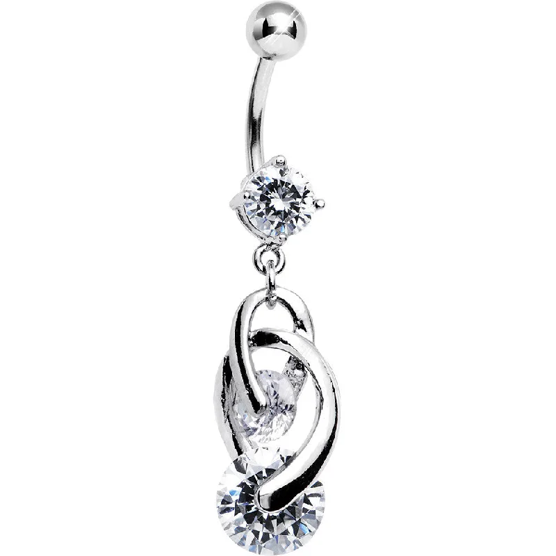 Unique Belly Rings for Creative Fashion -Clear Cubic Zirconia Cosmo Dangle Belly Ring Unique Belly Rings for Creative Fashion -Clear Cubic Zirconia Cosmo Dangle Belly Ring