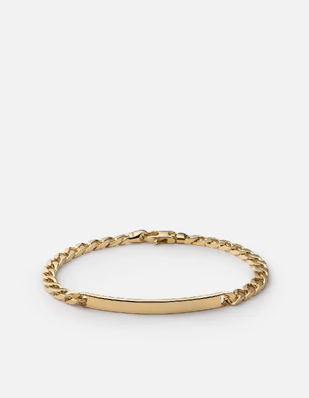 Cool Bracelets for Men-4mm ID Chain Bracelet, Gold Vermeil