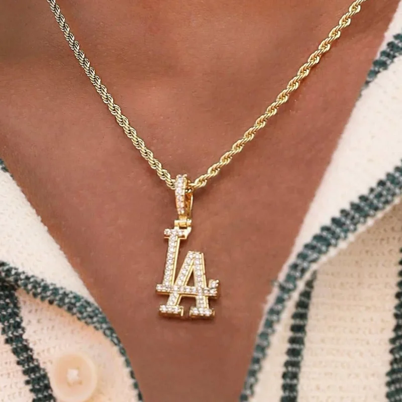 Exclusive Men's Necklaces & Pendants for the Modern Gentleman-Los Angeles Dodgers Official MLB Micro Logo Pendant Exclusive Men's Necklaces & Pendants for the Modern Gentleman-Los Angeles Dodgers Official MLB Micro Logo Pendant