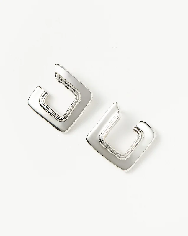 Women's Earrings – Elegant Designs for Every Personality--Squared Open Stud Earrings