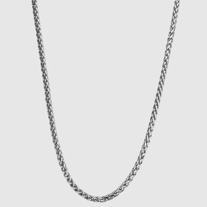 Exclusive Men's Necklaces & Pendants for the Modern Gentleman-Wheat (Silver) 5mm