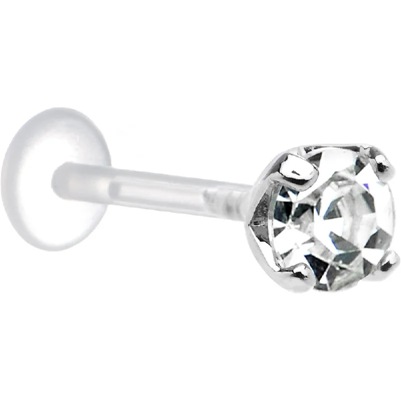 Comfortable Lip Rings for Casual Looks16 Gauge 3/8 Clear CZ Round Bioplast Tragus Labret Monroe Comfortable Lip Rings for Casual Looks16 Gauge 3/8 Clear CZ Round Bioplast Tragus Labret Monroe