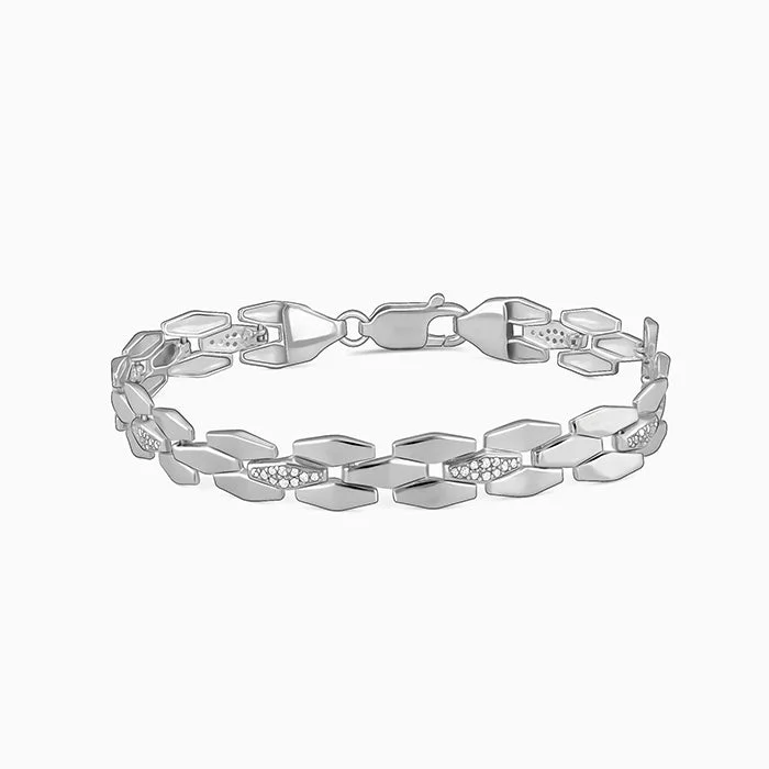 Shop Durable Men's Earrings for Everyday Wear-Silver Intellectual Bracelet For Him