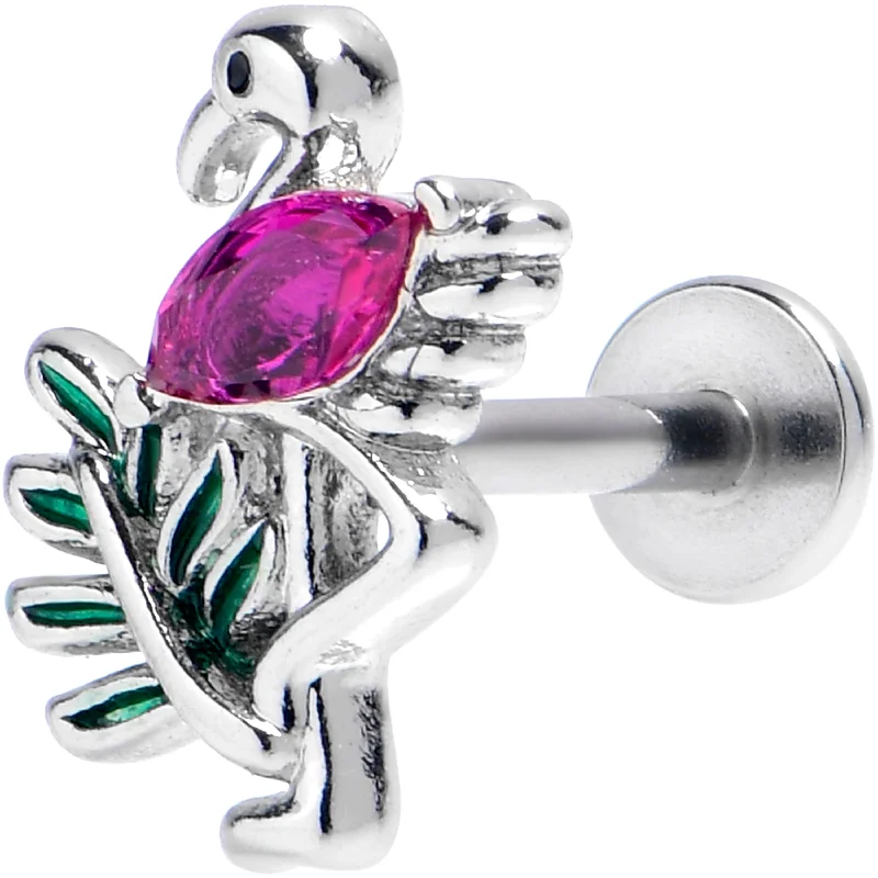 Bold Lip Rings for Confident Fashionistas16 Gauge 5/16 Pink Gem Fabulous Flamingo Labret Monroe Tragus