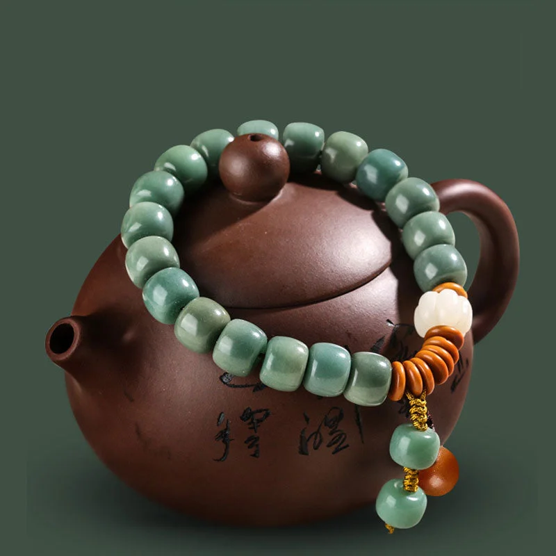 Men's Bracelets with Natural Gemstones-Buddha Stones Cyan Bodhi Seed Success Bracelet Men's Bracelets with Natural Gemstones-Buddha Stones Cyan Bodhi Seed Success Bracelet