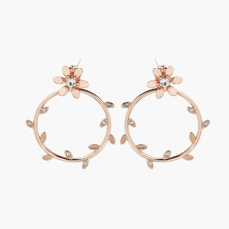 Women's Earrings – Elegant Designs for Every Personality--Pretty Petal Flat Hoop Earrings Women's Earrings – Elegant Designs for Every Personality--Pretty Petal Flat Hoop Earrings