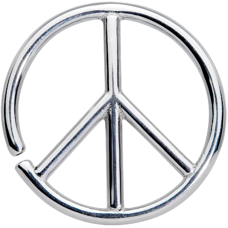 Women's Earrings – Elegant Designs for Every Personality--16 Gauge 1/4 Retro Peace Sign Closure Ring