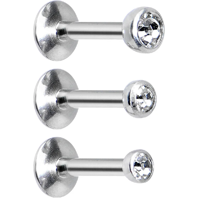 Women's Earrings – Elegant Designs for Every Personality--16 Gauge 1/4 Clear Gem Helix Cartilage Barbell 3 Pack Set Women's Earrings – Elegant Designs for Every Personality--16 Gauge 1/4 Clear Gem Helix Cartilage Barbell 3 Pack Set