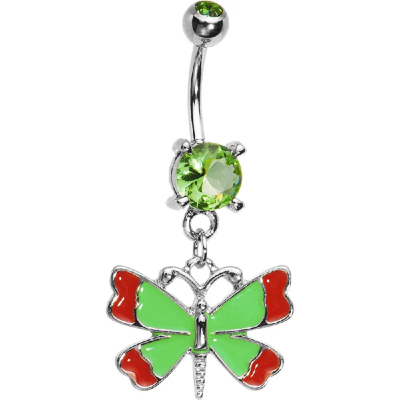 Belly Rings with Star Motif for Fun Fashion -Orange Green Vital Butterfly Belly Ring Belly Rings with Star Motif for Fun Fashion -Orange Green Vital Butterfly Belly Ring