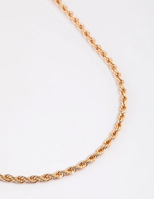 Shop Classic Women's Necklaces & Pendants with a Modern Twist-Gold Rope Chain Necklace Shop Classic Women's Necklaces & Pendants with a Modern Twist-Gold Rope Chain Necklace