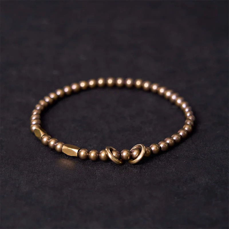 Trendy Bracelets for Men with Silver Accents-Buddha Stones Wealth Self Care Copper Brass Beads Design Couple Bracelet Trendy Bracelets for Men with Silver Accents-Buddha Stones Wealth Self Care Copper Brass Beads Design Couple Bracelet