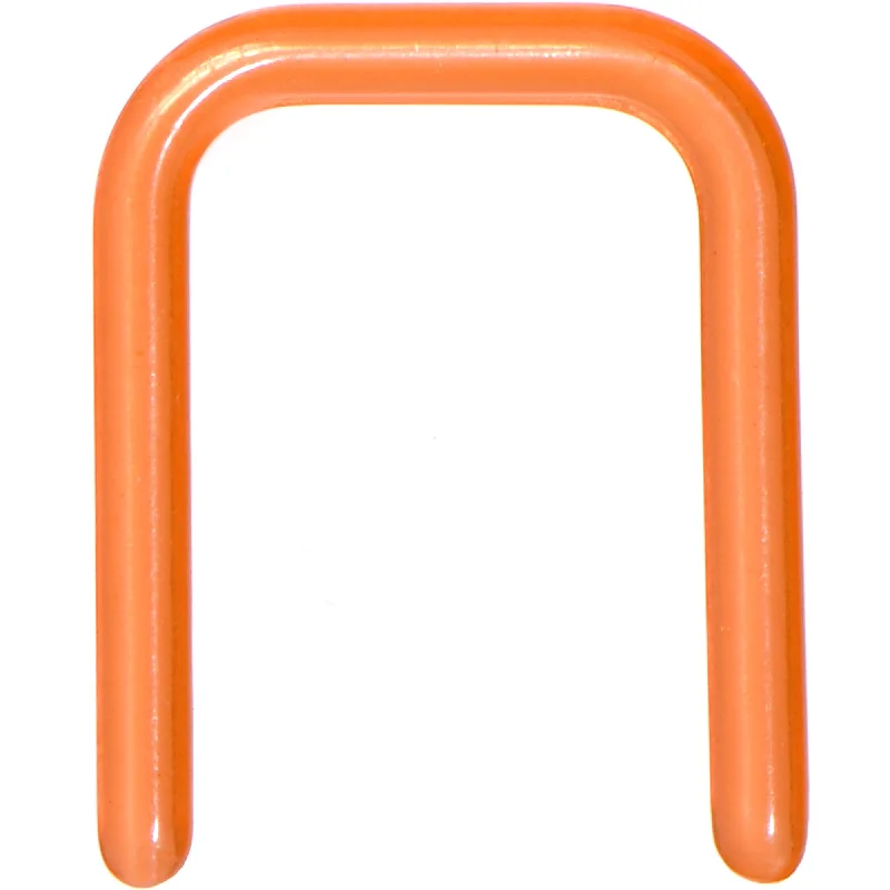 Elegant Nose Rings with Stones -16 Gauge 7/16 Orange Flexible Bioplast Square Septum Retainer Elegant Nose Rings with Stones -16 Gauge 7/16 Orange Flexible Bioplast Square Septum Retainer