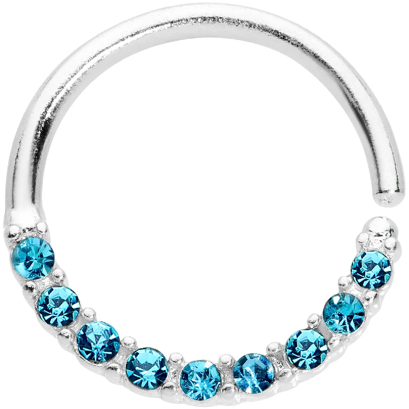 Women's Earrings – Elegant Designs for Every Personality--16 Gauge 3/8 Blue Gem Simple Elegance Seamless Circular Ring Women's Earrings – Elegant Designs for Every Personality--16 Gauge 3/8 Blue Gem Simple Elegance Seamless Circular Ring