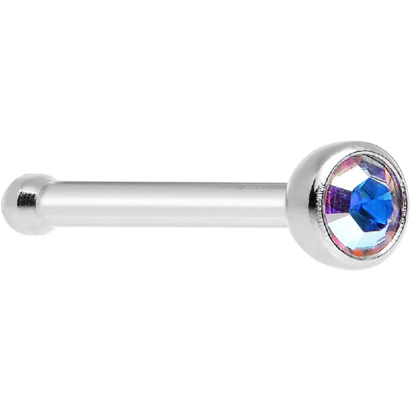Nose Rings with Simple Designs -Crystal Aurora Nose Bone Created with Crystals