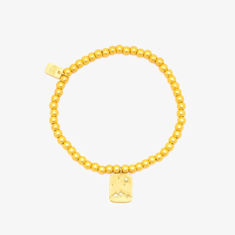 Silver Bangles with Gemstone Detailing for Women-Outdoorsy Gals Metal Bead Stretch Bracelet Silver Bangles with Gemstone Detailing for Women-Outdoorsy Gals Metal Bead Stretch Bracelet